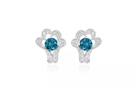 Blue and white diamonds earrings for rent