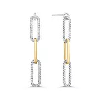 rent yellow and white gold diamond paperclip drop earrings 