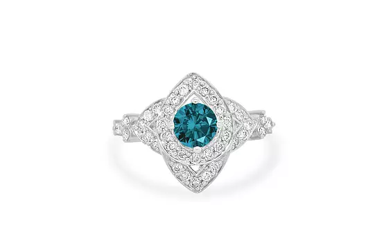 Rent blue diamond cocktail ring for wedding or something borrowed