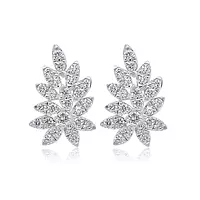 Diamond cluster fashion earrings for rent