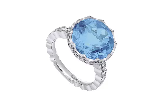 rent designer blue cocktail ring for special event