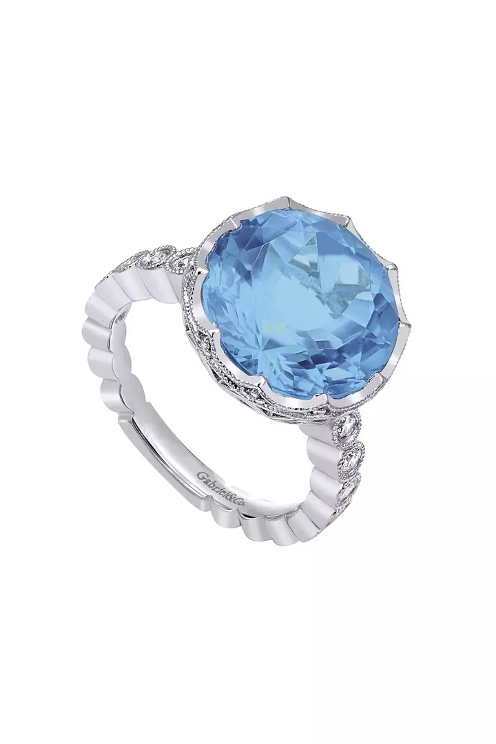 rent designer blue cocktail ring for special event