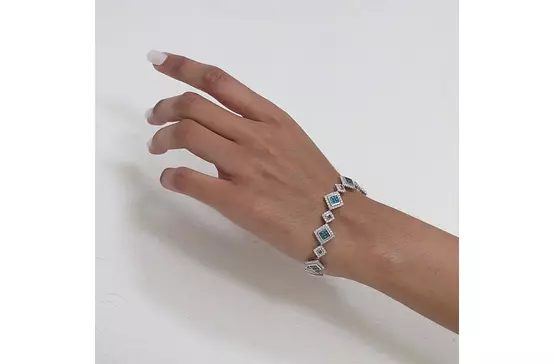 rent blue and white diamond bracelet for wedding day