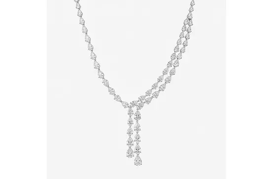 Regalia Eco Diamonds Lariat Style Necklace with Pear Drops