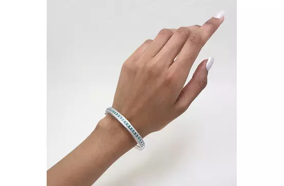 rent blue diamond bracelet in white gold