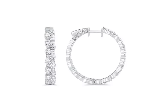 DIAMOND Hoop earrings clusters for rent for bridal events