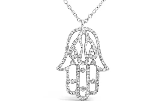 rent diamond hamsa necklace