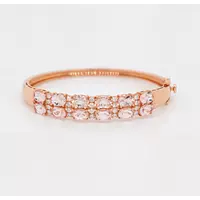 morganite and diamonds bracelet for rent in rose gold