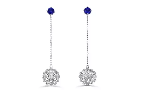 blue sapphire drop earrings for women on rent