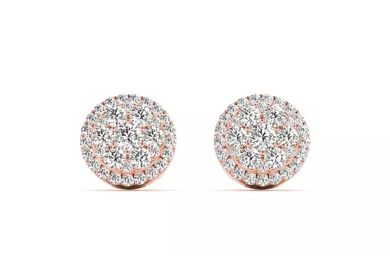 borrow pink gold and diamonds earrings for a gala