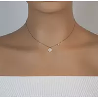 rent rose gold diamond flower necklace