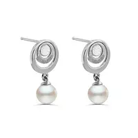 sterling silver pearl drop earrings on rent for women online
