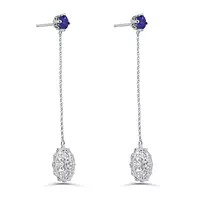 blue sapphire drop earrings for women on rent