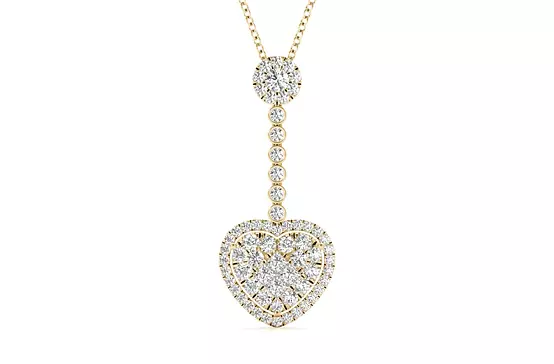 DIamond necklace for rent in yellow gold