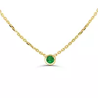borrow green emerald solitaire necklace for women online