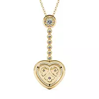 yellow gold diamond necklace for rent heart shaped