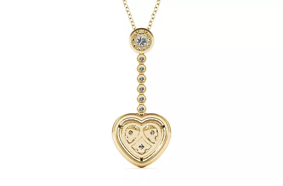 yellow gold diamond necklace for rent heart shaped