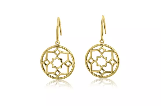 Tiffany yellow gold and silver drop earrings for rent