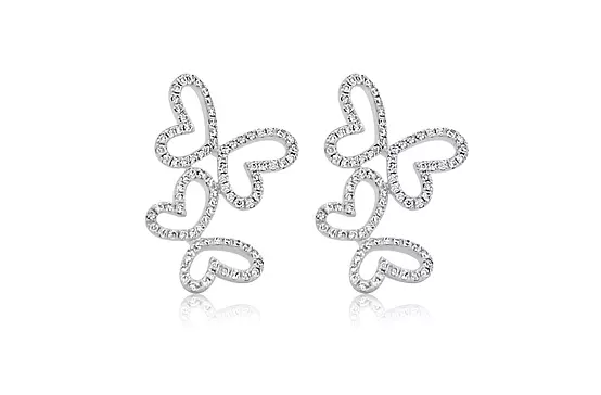 Rent Diamond Earrings with butterflies