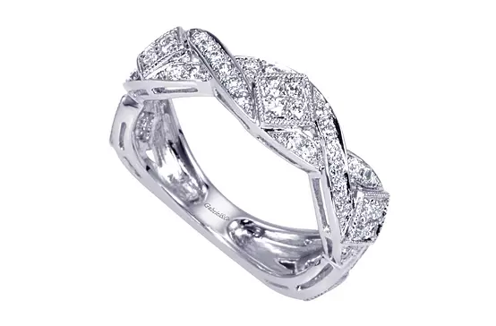 silver band with diamonds for women on rent