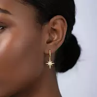 women wearing starburst drop earrings for rent