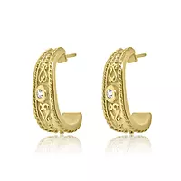 Yellow gold designer diamond earrings for rent