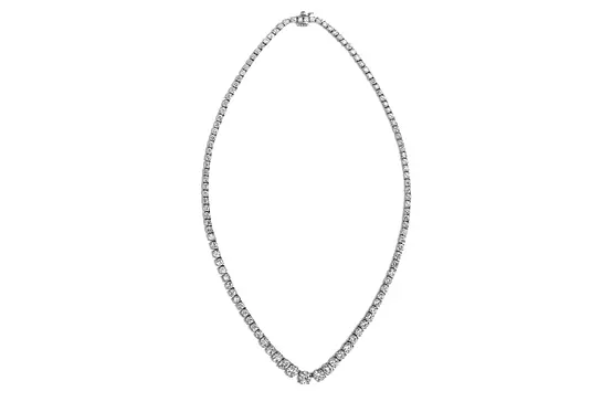 The full Graduated Eco Diamonds Tennis Necklace.