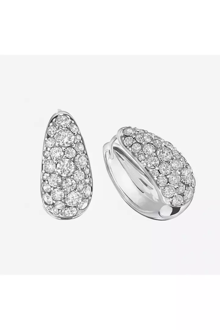 Rent Monaco Dome Pave Eco Diamond Puff Earrings
