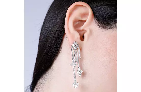 rent designer diamond drop earrings for wedding day