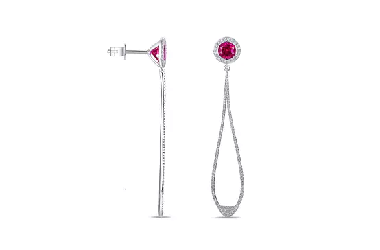 ruby and diamonds drop earrings for rent