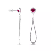 ruby and diamonds drop earrings for rent