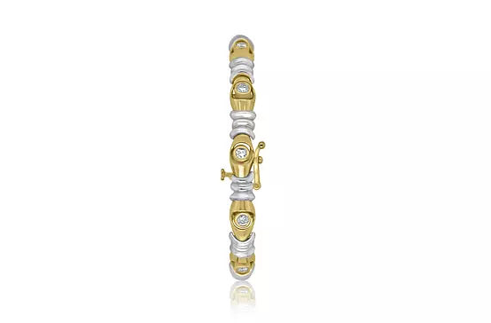 Yellow and white gold diamond bracelet