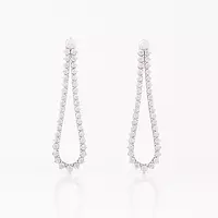 Rent teardrop shaped diamond tennis style drop earrings for a wedding