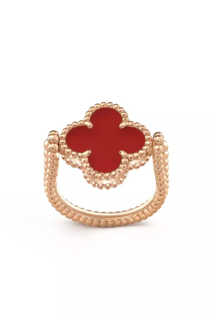 Rent Red Alhambra Yellow Gold Ring