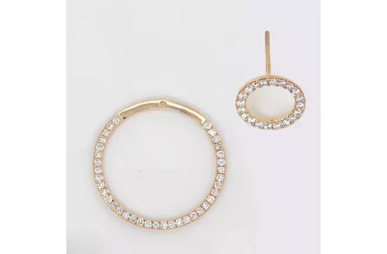 circle earring with diamonds for bridal rentals