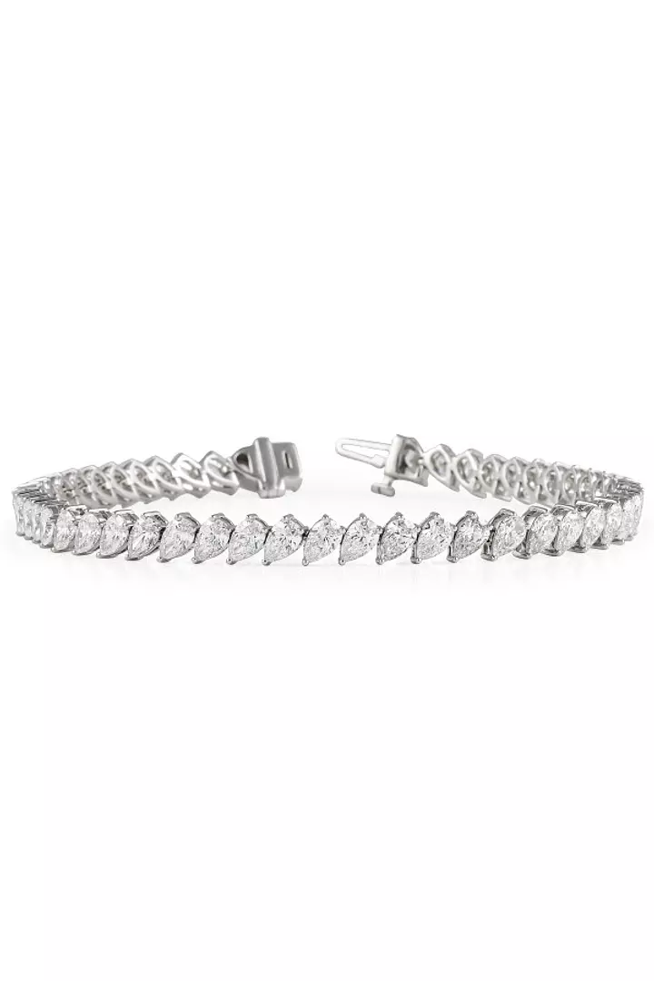 Sideways Pear Shaped Eco Diamonds Tennis Bracelet  for  event