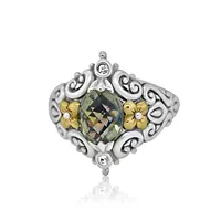 Green amethyst cocktail ring for rent