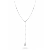 Diamond lariat necklace with an oval drop for rent