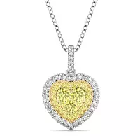Fancy Yellow diamonds necklace for rent 