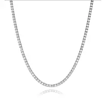 rent diamond tennis necklace with four prongs in white gold