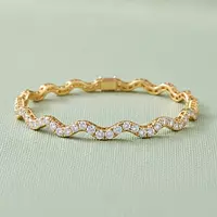 diamond bracelet with wave design for wedding