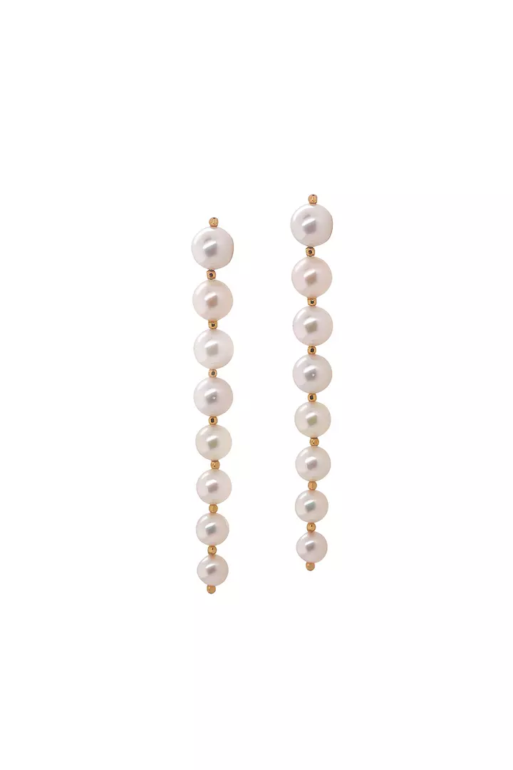 borrow gold pearl drop earrings for women online