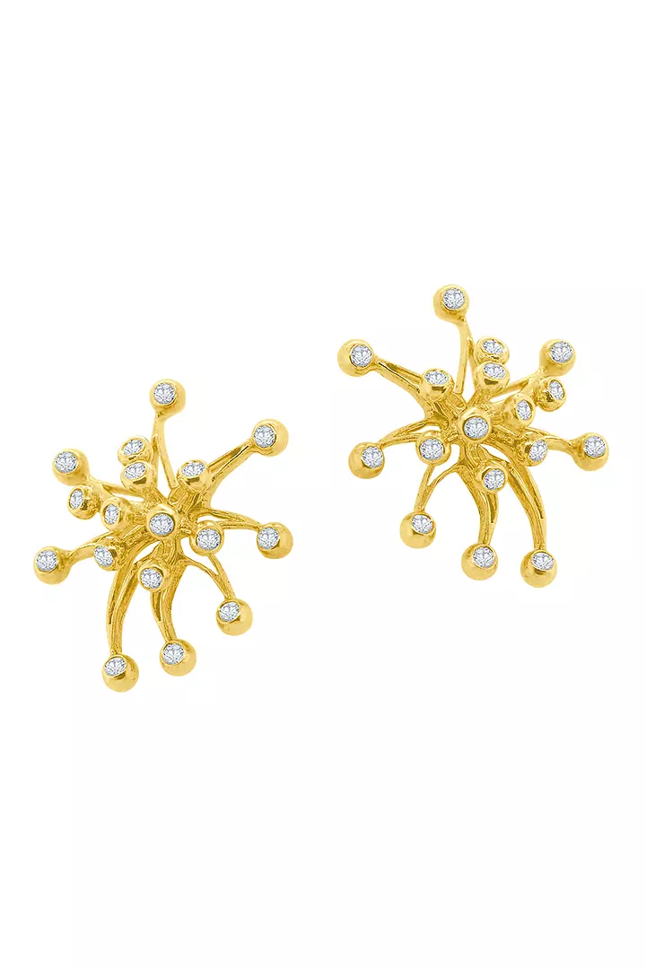 yellow gold and diamond earrings on rent for women