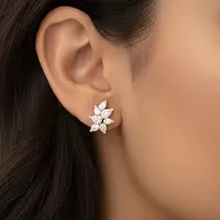 Rent Evelisse Pear Shape Eco Diamonds Cluster Earrings