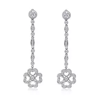 shamrock drop diamond earrings for rent for wedding 