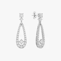 Rent Teardrop Shaped Pave Diamonds Drop Earrings