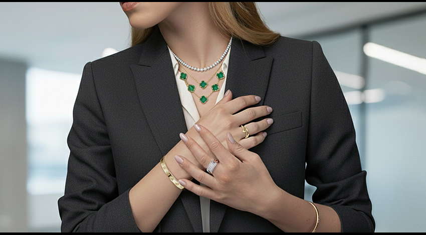 Professional Woman renting jewelries