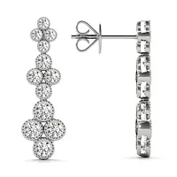 side view of diamond drop earrings for rent