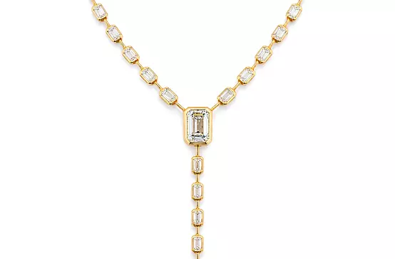 rent y shaped diamond lariat necklace with emerald cut diamonds