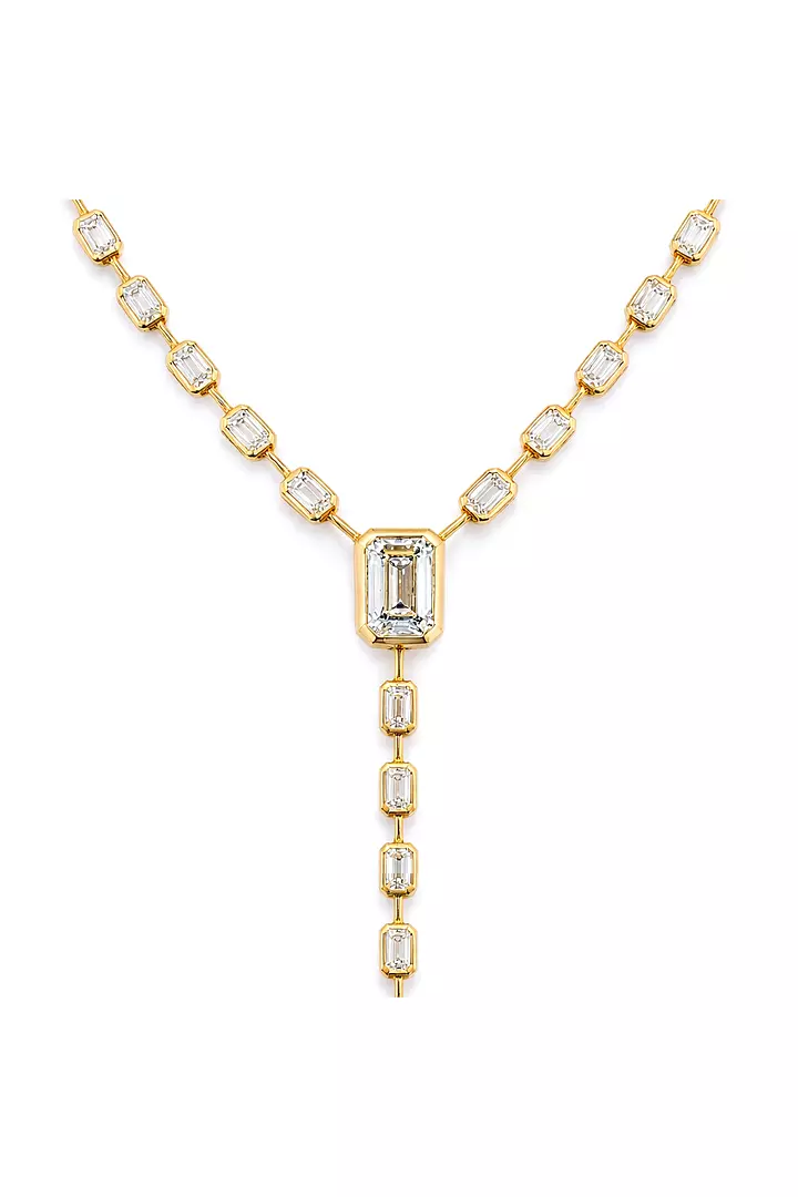 rent y shaped diamond lariat necklace with emerald cut diamonds